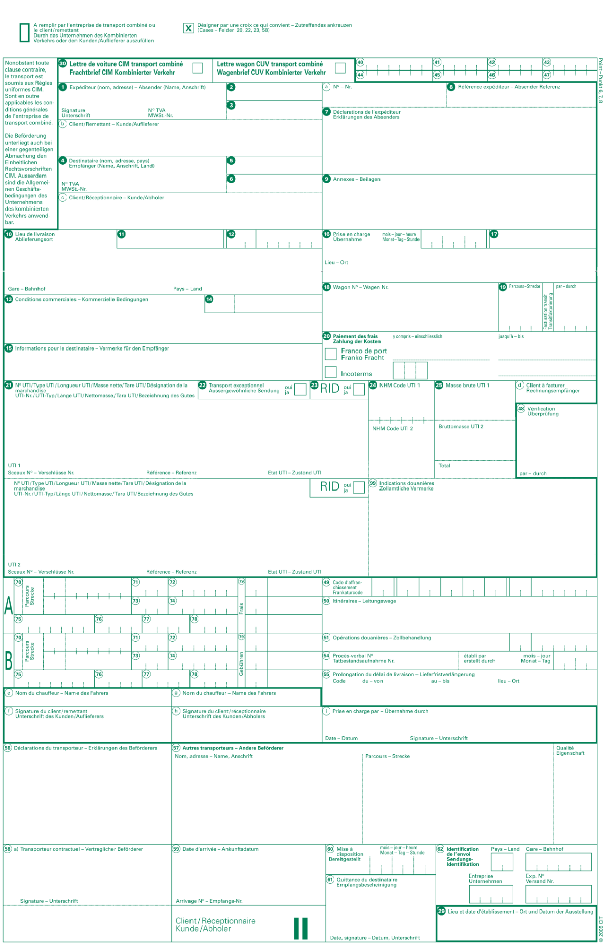 CIM Demiryolu Taşıma Belgesi
