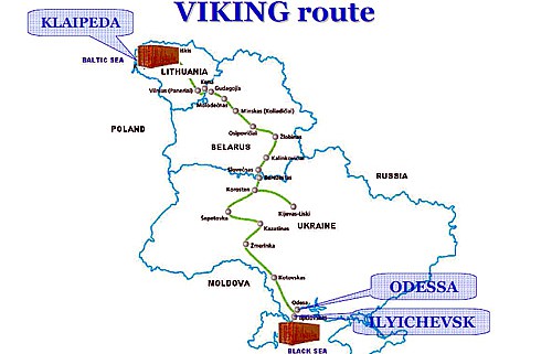 Viking Treni Rotası, Harita: Wikimedia