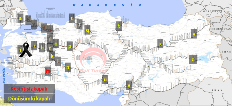 116 - Yol Yenileme Çalışmaları Haritası, İllustrasyon: Rail Turkey