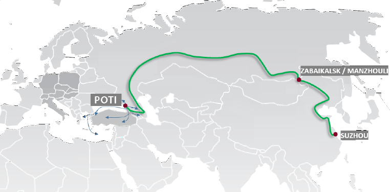 311 - Suzhou Poti tren güzergahı