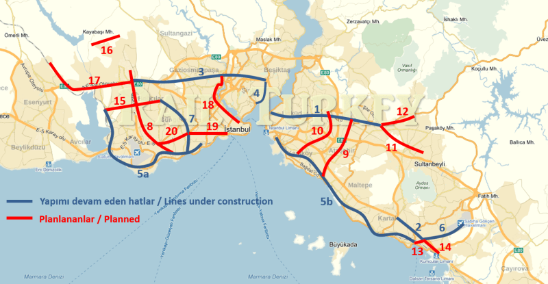 327 - İstanbul yeni metro hatları - Onur