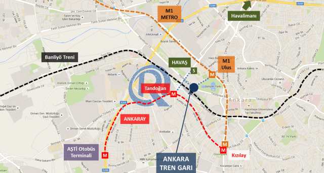 Ankara Hızlı Tren Ulaşım Haritası