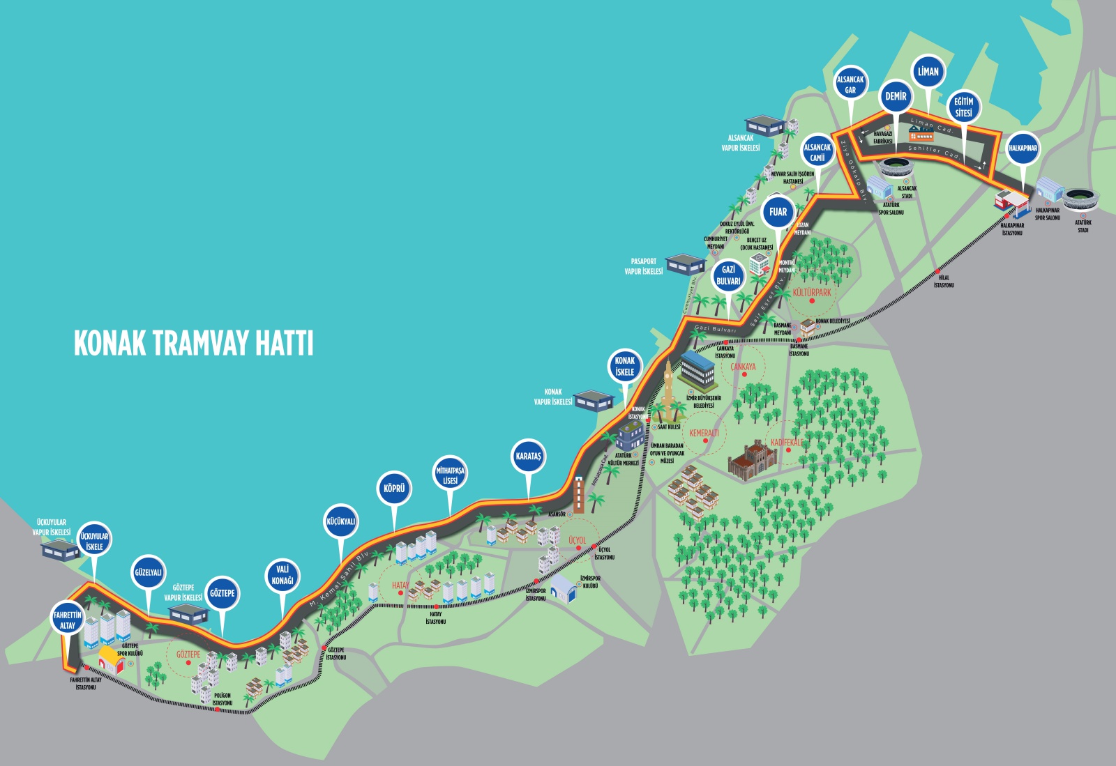 Konak tramvayı güzergahı