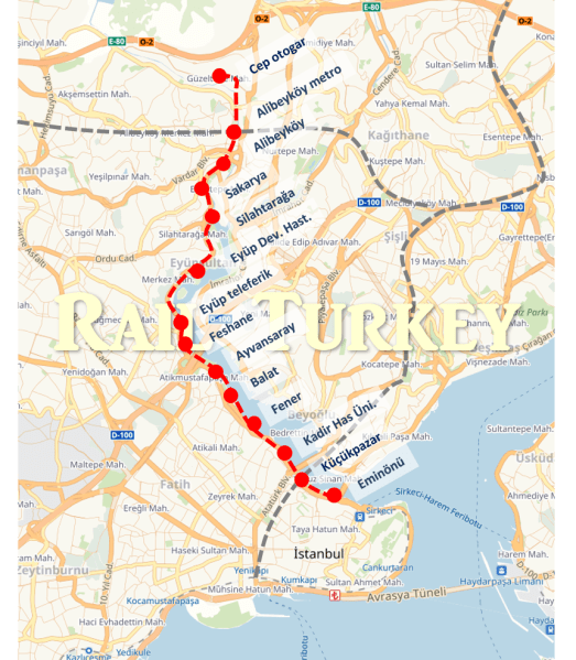 945 - Haliç Tramvay güzergahı