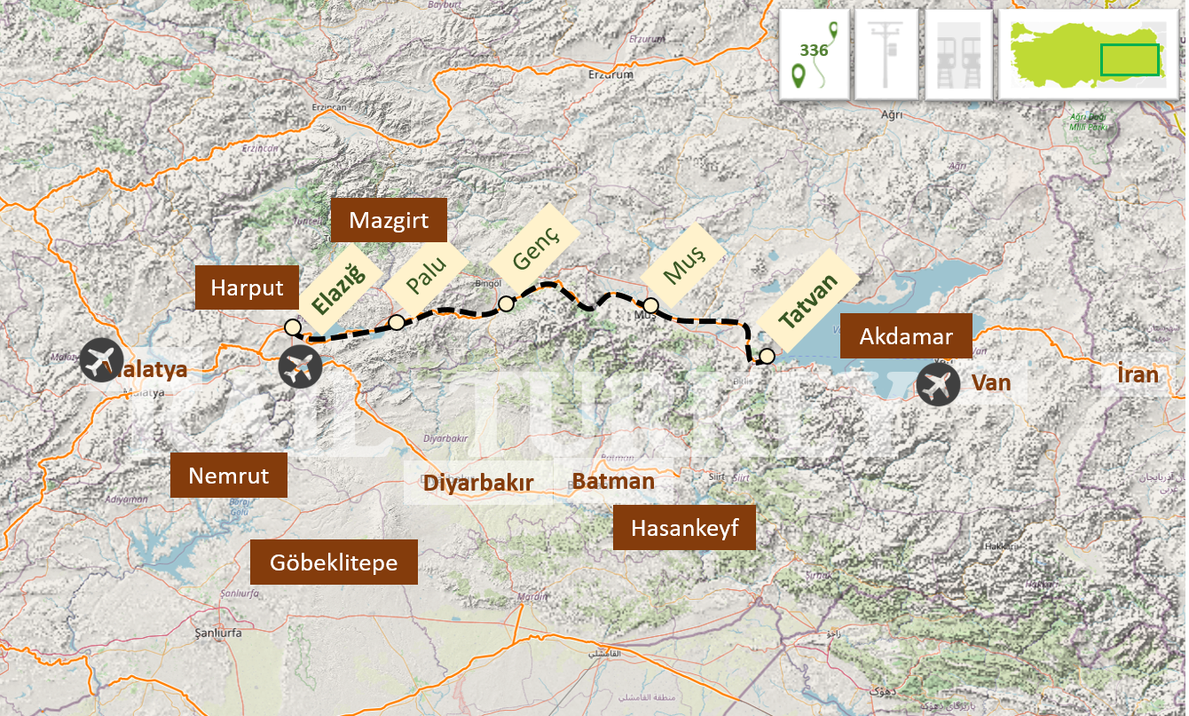 Elazığ Tatvan treni güzergahı