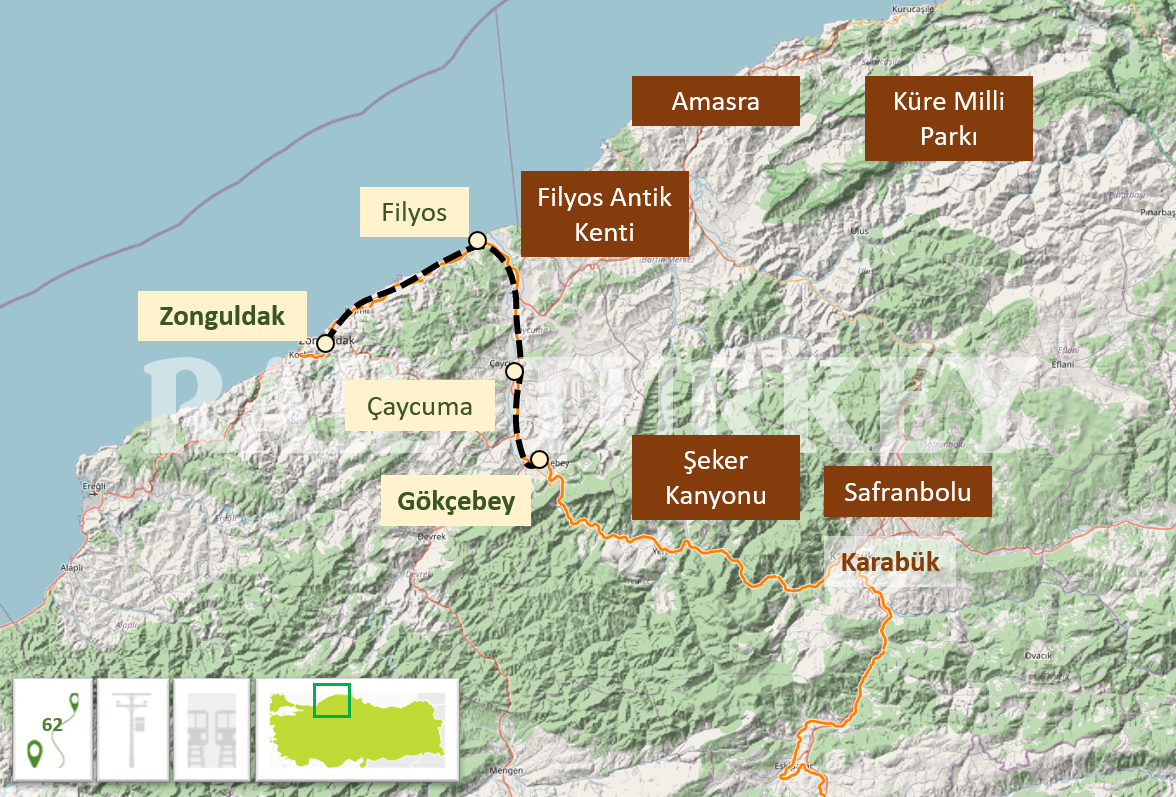 Zonguldak Gokcebey treni güzergahı