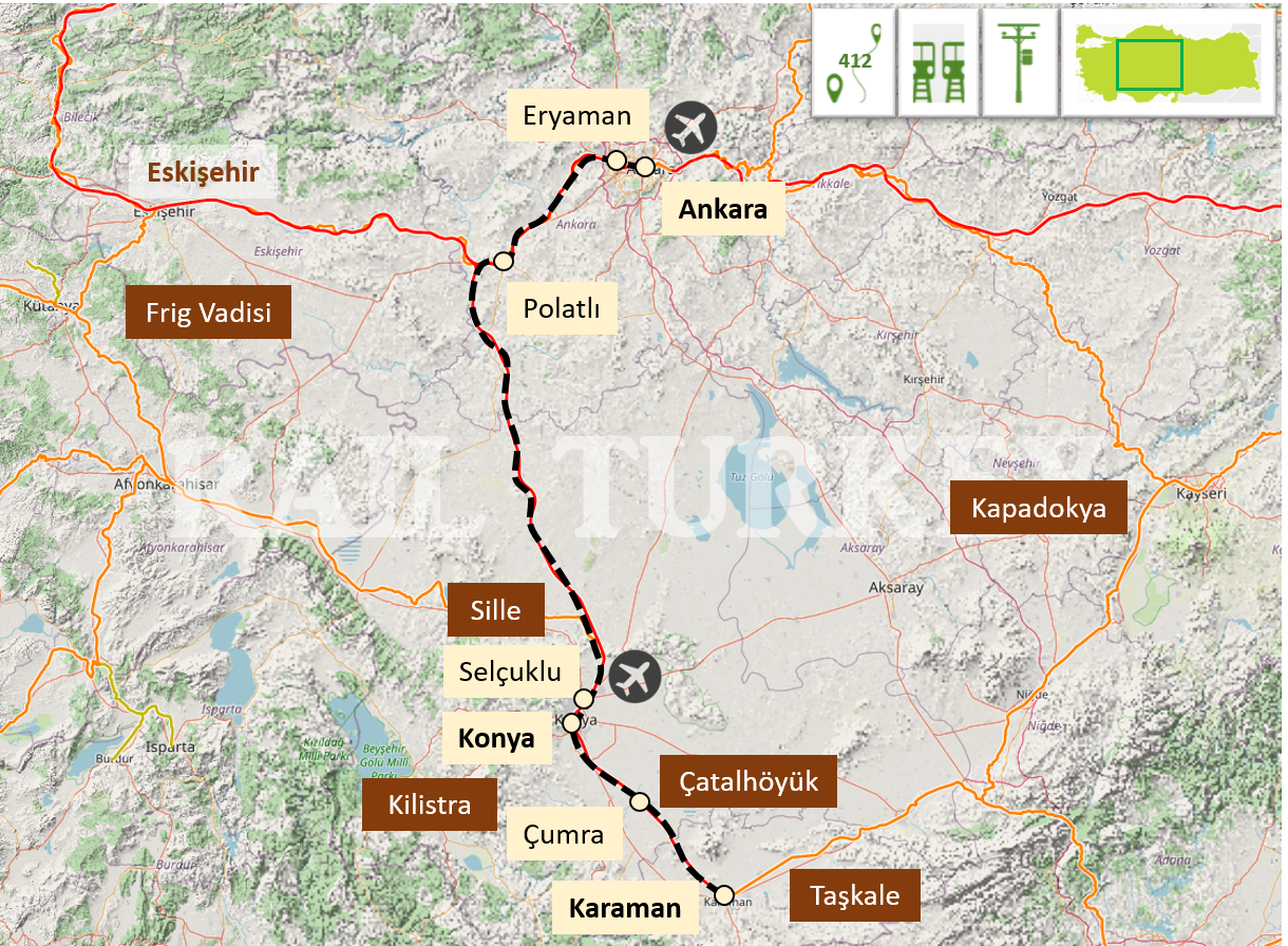 Ankara Konya YHT güzergahı