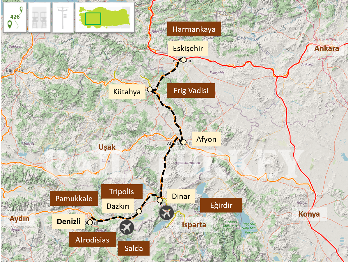 Pamukkale Ekspresi güzergahı