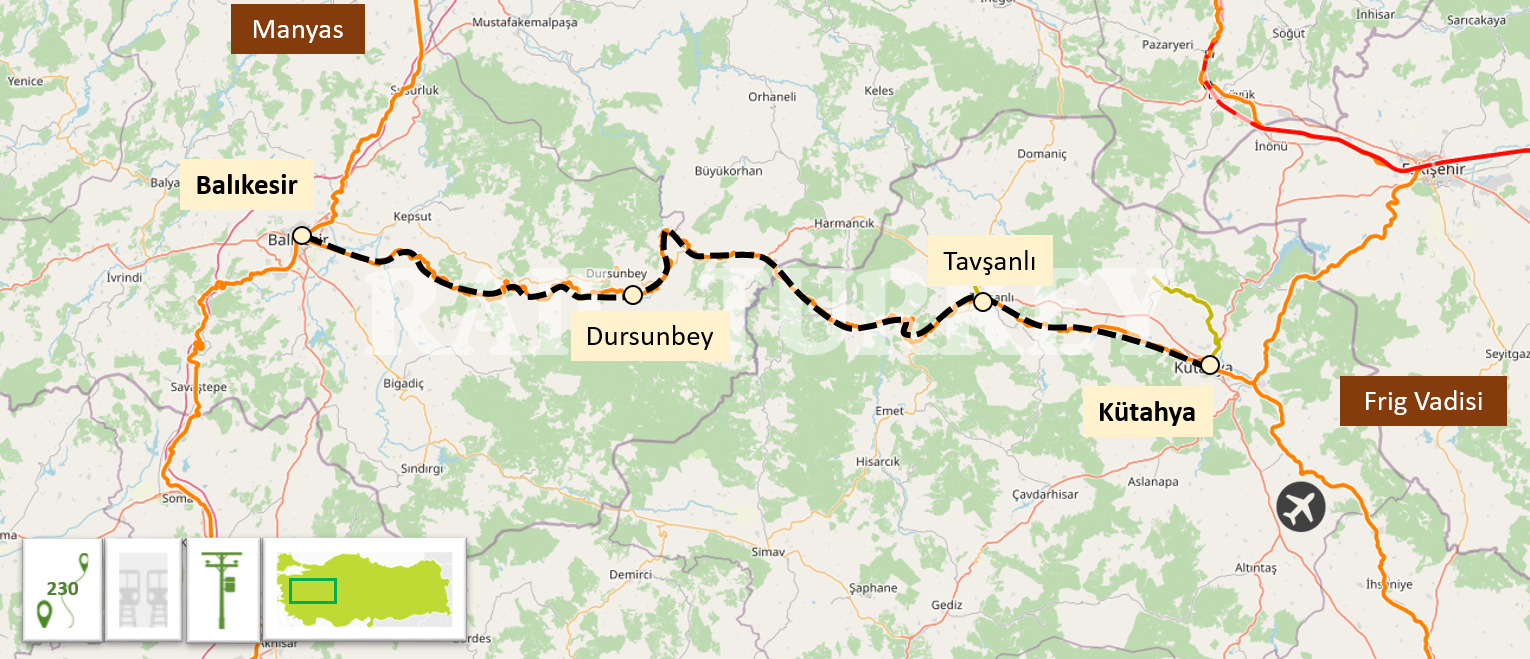 Kütahya Balıkesir treni güzergahı